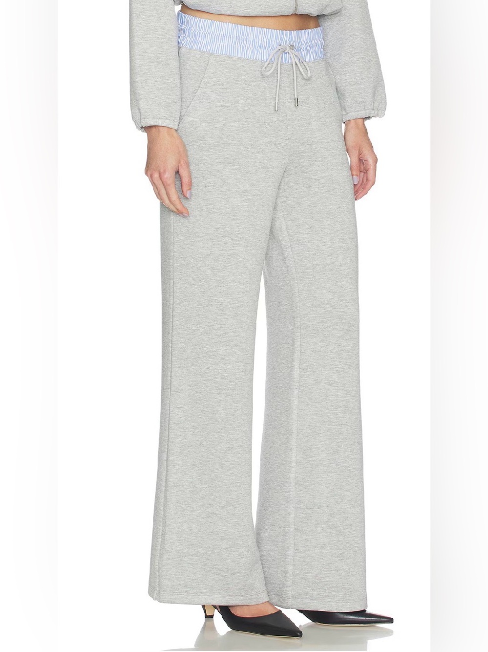 Veronica Beard - Ernie Knit Wide-Leg Pants Grey Wide-Leg Pants